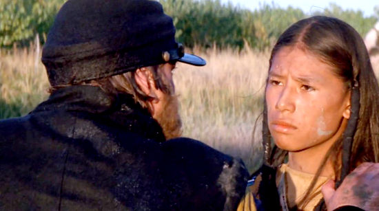 Nathan Lee Chasing His Horse as Smiles a Lot, coming face to face with a cavalryman in Dances with Wolves (1990)