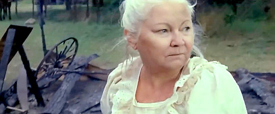 Susan Reno as Hortense Greely, determined to rebuild after her trading post is burned down in Warpath (2020)