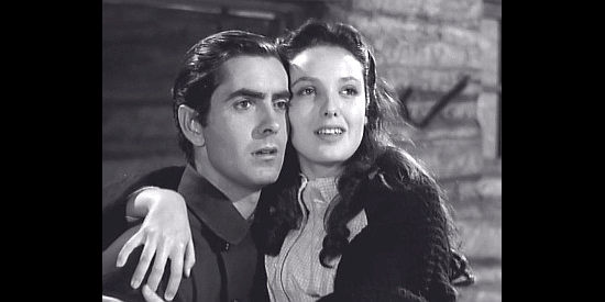 Tyrone Powerr as Jonathan Kent and Linda Darnell as Zina Webb see hope for a brighter future in Brigham Young (1940)