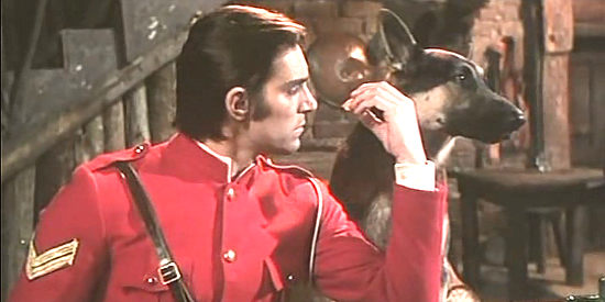 Fabio Testi as Cpl. Bill Cormack with King, his son's fearless dog in Cormack of the Mounties (1975)