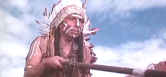 Rafael Romero as Chief Big Bear, the Cree leader who agrees to join the uprising in Mestizo (1965)