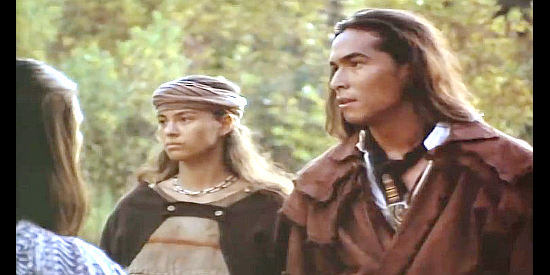 Grace Del Rey as Peggy, a captive girl, and Eric Schweig as Joseph Brandt in The Broken Chain (1993)