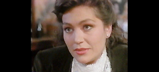 Janine Denison as Belle Boyd, the former Confederate spy who finds herself south of the border in Guns of Honor (1994)