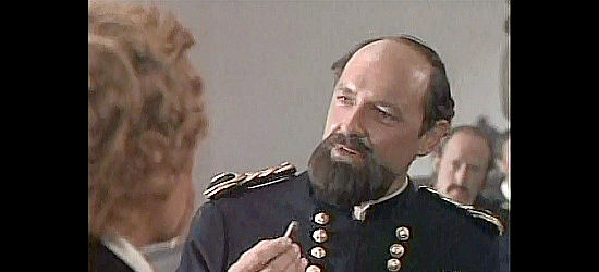 Terry O'Quinn as Gen. Alfred Terry, reviewing plans for the upcoming Indian campaign with Custer in Son of the Morning Star (1991)