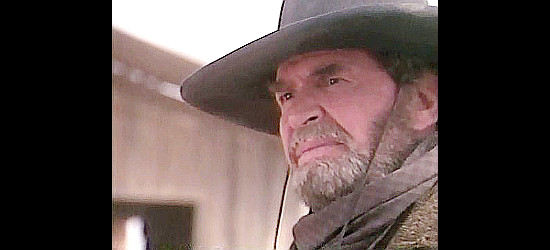James Garner as Woodrow Call, wondering what follows his bounty hunter days in Streets of Laredo (1995)