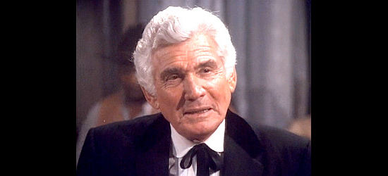 Gene Barry as Bat Masterson, worried about the outcome of a prize fight in The Gambler Returns, Luck of the Draw (1991)