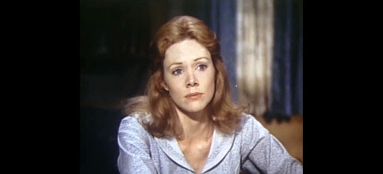 Lezlie Dalton as Mae, the former soiled dove, worried about a revelation in The New Daughters of Joshua Cabe (1976)