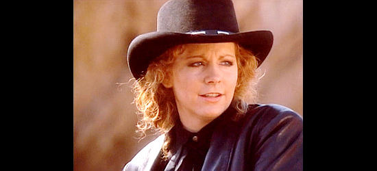 Reba McEntire as Burgundy Jones, off to a poker game with Brady Hawkes in The Gambler Returns, Luck of the Draw (1991)