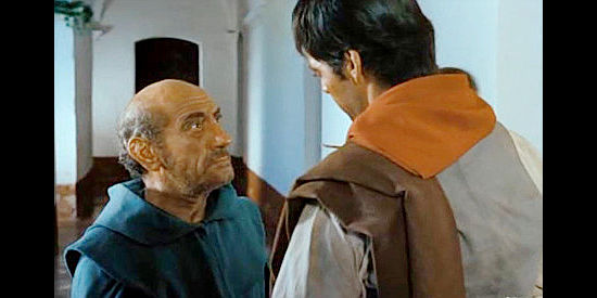 Enrique Chaico as Father Fernandez, trying to protect Martin and guide him in the right direction in Way of a Gaucho (1952)