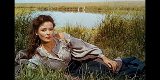 Gene Tierney as Teresa Chavez, the woman Martin Penalosa rescues, then falls for in Way of a Gaucho (1952)