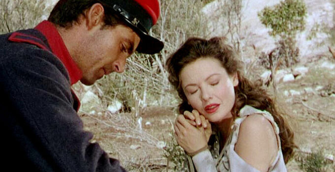 Rory Calhoun as Martin Penalosa coming to the rescue of Teresa Chavez (Gene Tierney) in Way of a Gaucho (1952)