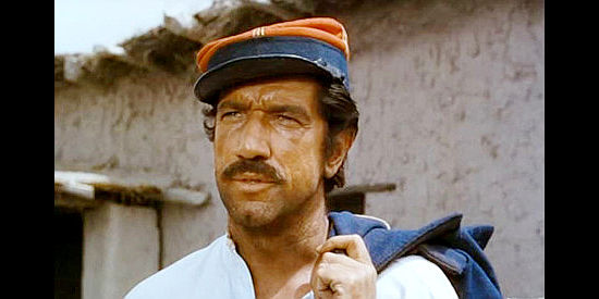 Richard Boone as Major Salinas, the military commander determined to break, then capture Martin Penalosa in Way of a Gaucho (1952)
