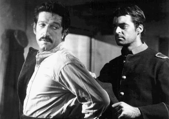Rory Calhoun as Martin Penalosa meets Maj. Salinas (Richard Boone), the officer who will become his arch nemesis in Way of a Gaucho (1952)