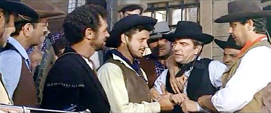 Harry Riebauer as the Silver City sheriff, restrained by Jerry Darmon's henchmen in Lost Treasure of the Incas (1964)