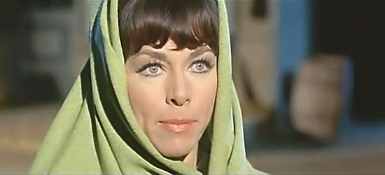 Marianne Koch as Bea Burdette, confronting the man she loves in Who Killed Johnny R? (1966)