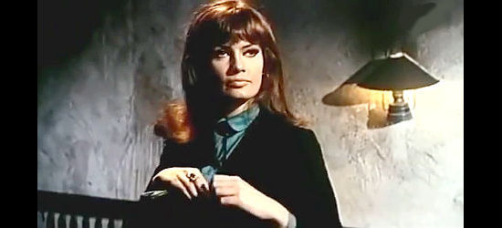 Marisa Mell as Juanita, tired of outlaw boyfriend Pedro Ortiz's violent ways in Last Ride to Santa Cruz (1964)