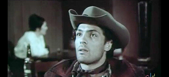 Bruno Piergentili (Dan Harrison) as Bill Gregor, catching his first glimpse of Ellen Salazar in The Cold Killer (1966)