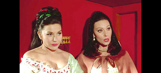 Carmen Esbri as Marisol and Lina Rosales as Consuela on a carriage ride in Fistful of Knuckles (1965)