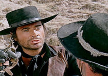 Cuneyt Arkin as Keskin, using a spur to get the information he wants in The Little Cowboy (1973)