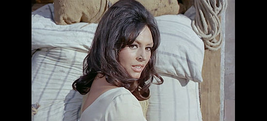 Diana Lorys as Nina, wishing she could convince Victor DeFrois to settle down in Canadian Wilderness (1965)
