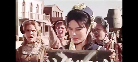 Diana a Lorys as Fanny, demanding changes with her temperance union friends in The Twins from Texas (1964)