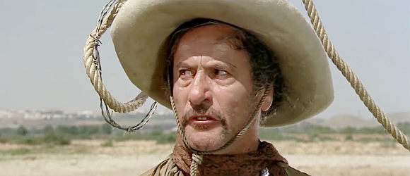 Eli Wallach as Alfonso Lozoya, facing a barbed-wire reinforced hangman's noose in Don't Turn the Other Cheek (1971)