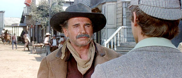 Enzo Fiermonte as Frank Austin, as the rancher who wants to discourage any romance between his daughter and Sir Thomas Moore in Man of the East (1972)
