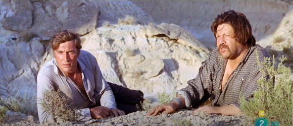 Escapees Ray (Louis Davila) and Carrancho (Fernando Sancho) learn about Morton's $70,000 in Man From Canyon City (1965)