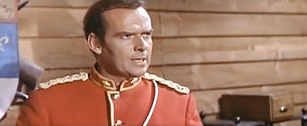 Frank Latimore as Inspector John Bedford, in charge of the fort that's attacked in Cavalry Charge (1964)