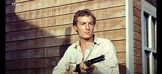 Frank Stewart as David Greenwood, one of the other owners of the GG Ranch in Five Thousand Dollars for One Ace (1965)