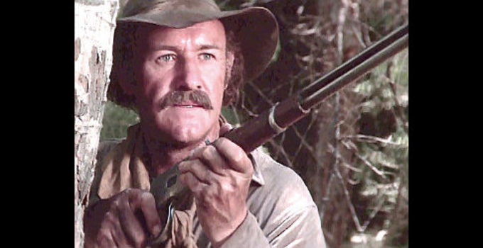 Gene Hackman as Sam Clayton, looking to recover three stolen horses in Bite the Bullet (1975)