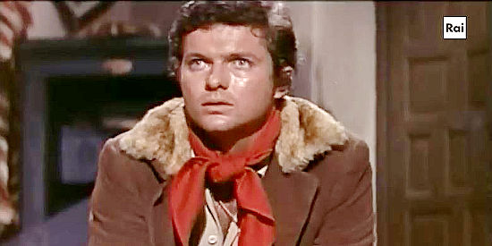 Geoffrey Horne as Don Cesar Guzman, discovering his wife’s lifeless body in The Implacable Three (1963)
