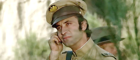 Jose Moreno as Gen. Huerta's captain, tracking Lozoya and Orlowsky in Don't Turn the Other Cheek (1971)