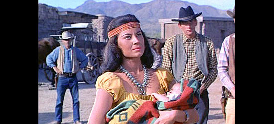 Lisa Montell as Paviva with the orphaned infant in The Lone Ranger and the Lost City of Gold (1958)