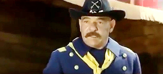 Livio Lorenzon as the Union captain, watching his quiet Civil War come to an end in Two R-R-Ringos from Texas (1967)
