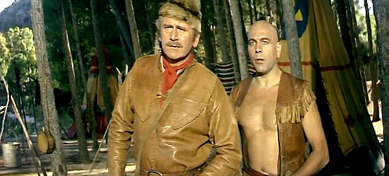 Luis Induni as Hawkeye and Jose Marco as Chingachgook , scouting for the British in Fall of the Mohicans (1965)