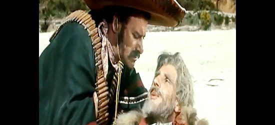 One of the miners whispers a dying wish to Ramon (Adriano Micantoni) in Two Gangsters in the Wild West (1964)
