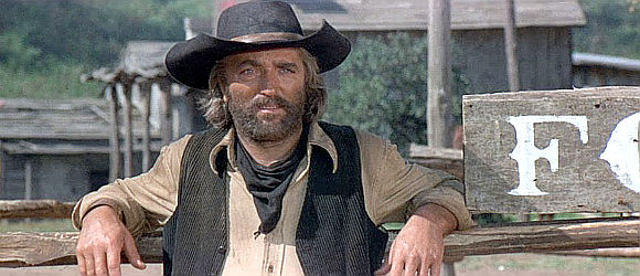 Riccardo Pizzuti as Morton Clayton, awaiting a showdown with Sir Thomas Moore in Man of the East (1972)