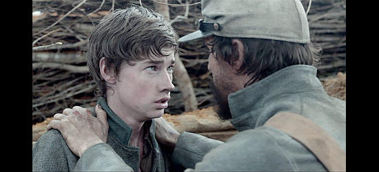 Jacob Lofland as Daniel, about to enter battle for the first time with Newton Knight by his side in Free State of Jones (2016)