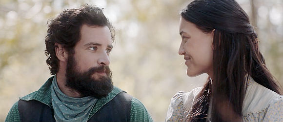 Julia Jones as Angelique and Charlie Carrick as Charlie Mott, during happier times in Abandoned Angelique's Isle (2018