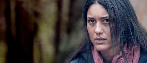 Julia Jones as Angelique, sensing that she's being summoned home in Abandoned Angelique's Isle (2018)