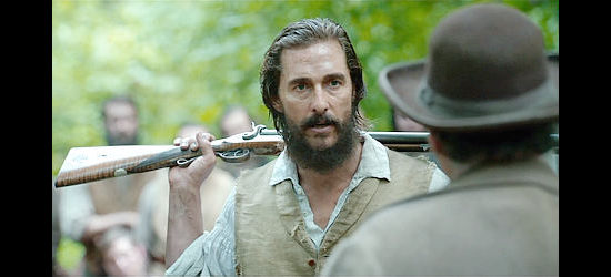Matthew McConaughey as Newton Knight, trying to keep his troops in line in Free State of Jones (2016)