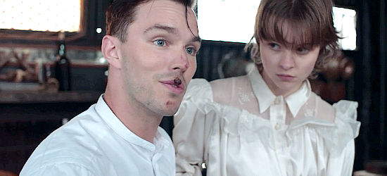 Nicholas Hoult as Constable Fitzpatrick with Kate Kelly (Josephine Blazier), Ned's sister in True History of the Kelly Gang (2019)