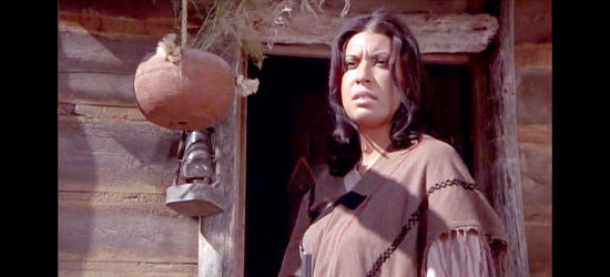 Shelley Morrison as Rosita, the Indian woman who throws herself as Revers out of loneliness in Man and Boy (1971)