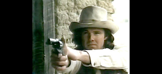 Cliff Potts as Billy Williams, springing into fast gun mode in Cry for Me Billy (1972)