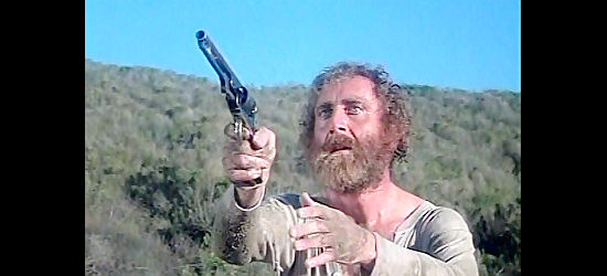 Gene Wilder as Avfram Belinski, forced to take up a gun to defend himself in The Frisco Kid (1979)
