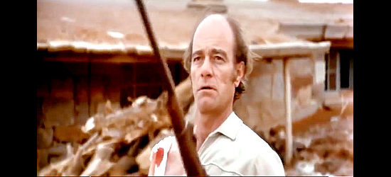 Henry Kendrick as Sam, explaining what happened at his ranch in Joshua (1976)