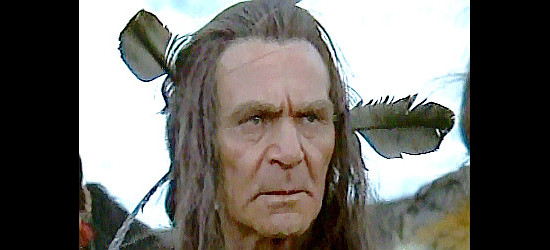 Henry Wilcoxon as the Indian chief impressed by Bass's courage in Man in the Wilderness (1971)