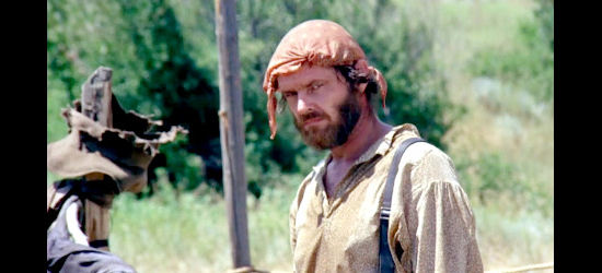 Jack Nicholaon as Tom Logan, fed up with Robert Lee Clayton's antics in The Missouri Breaks (1976)