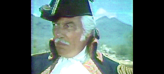 Cesar Romero as Admiral Juan Atondo, helping Kino on his California expedition in Mission to Glory (1977)